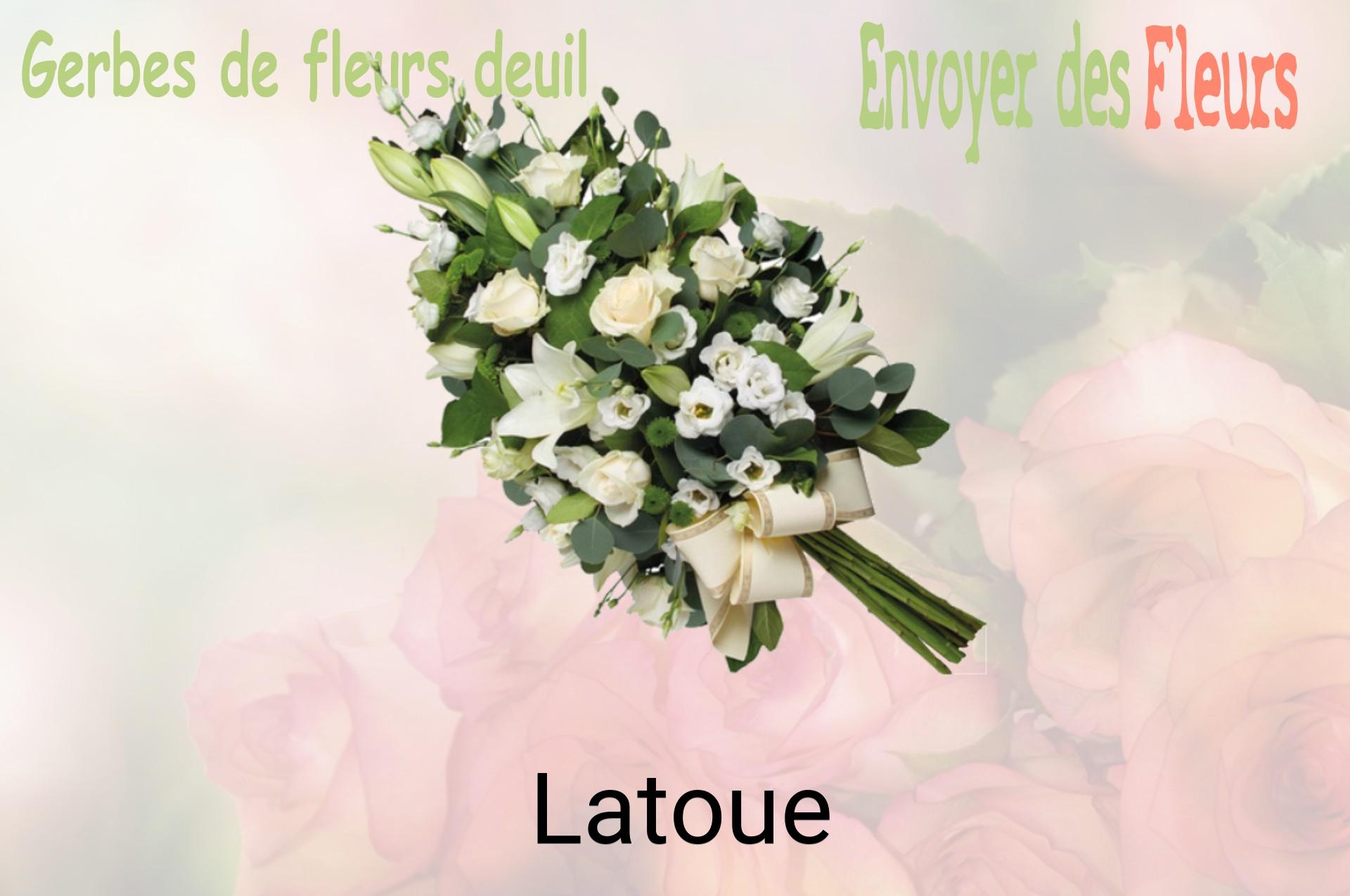 Gerbe de fleurs de deuil livrée à Latoue